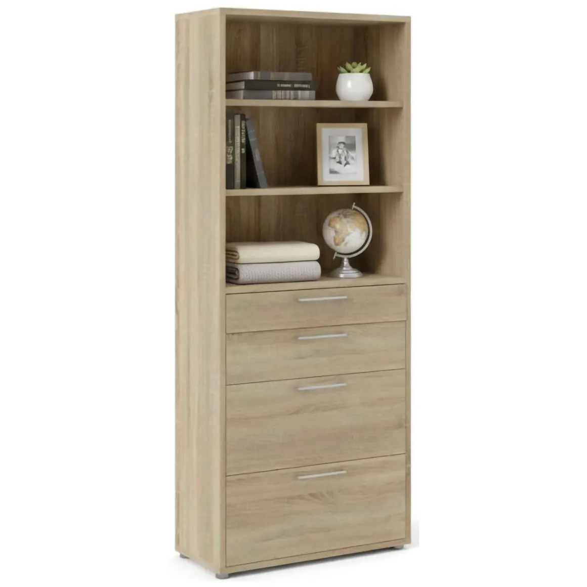 Credenza alta quercia 89x40x221h cm 4 cassetti - Aritzo