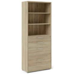 Credenza alta quercia 89x40x221h cm 4 cassetti - Aritzo