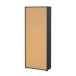 Madie|Credenze > Dmora Credenza alta rovere e grigia 79x34x204h cm 4 ante - Pierre Grigio, Marrone Rovere