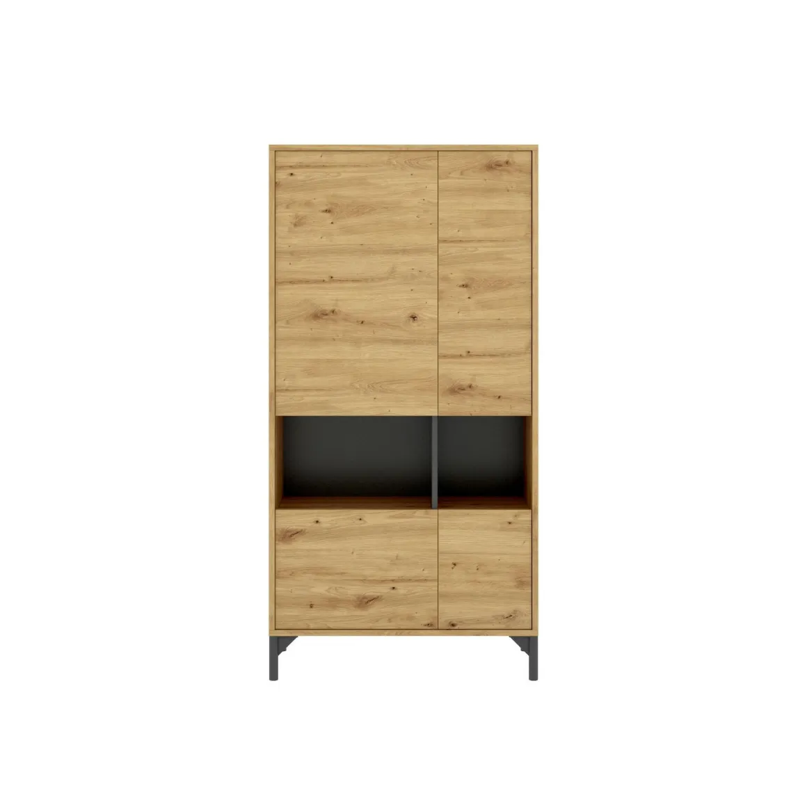 Credenza alta rovere nodi e antracite 72x33x143h cm 4 ante - Gerbera