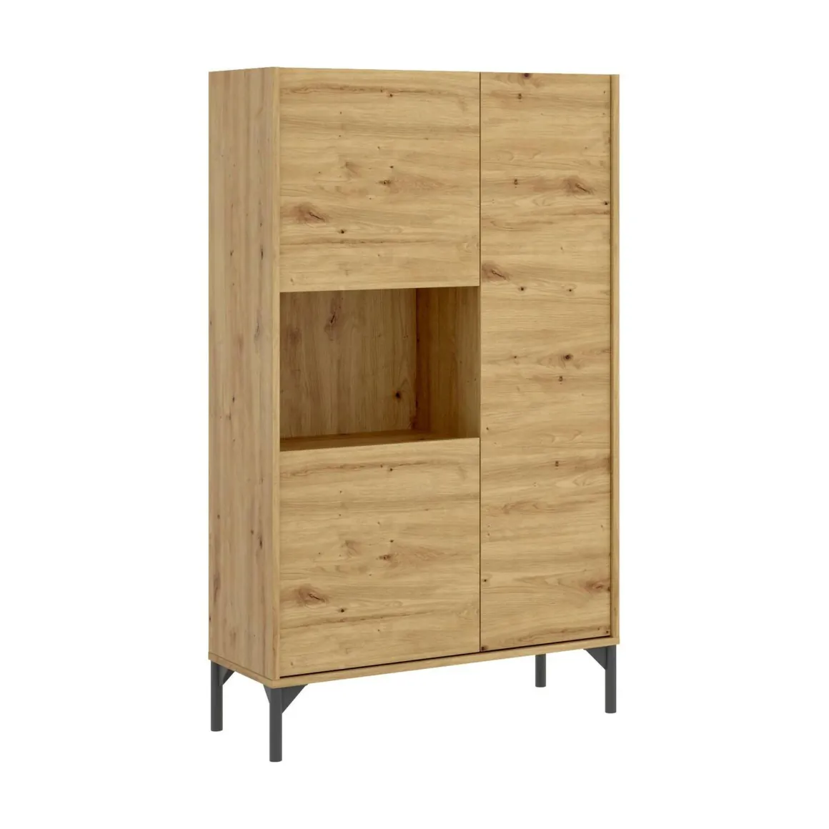 Credenza alta rovere nodi 81x43x135h cm 3 ante - Crono