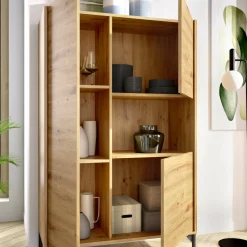 Credenza alta rovere nodi 81x43x135h cm 3 ante - Crono