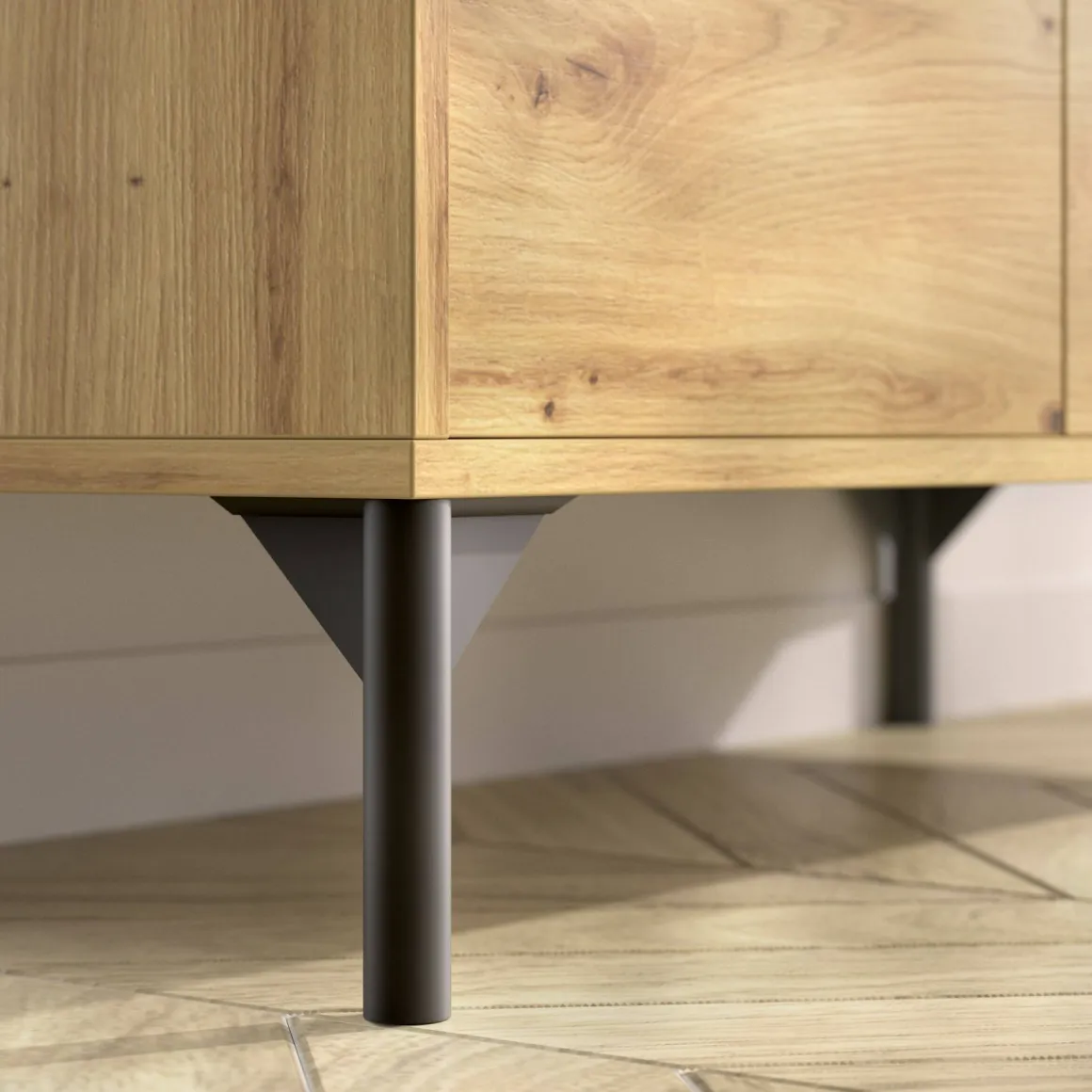 Credenza alta rovere nodi 81x43x135h cm 3 ante - Crono