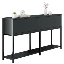 Credenza antracite e nera 150x30x80h cm 2 ante - Basilia