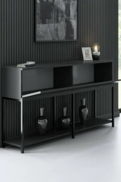 Credenza antracite e nera 150x30x80h cm 2 ante - Basilia