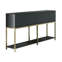Credenza antracite e oro 150x30x80h cm 2 ante - Basilia