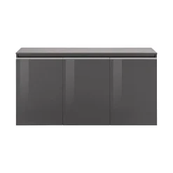 Cucina|Salotto > Dmora Credenza antracite lucida 160x41x86h cm 2 ante e 3 cassetti - Aysha Nero Antracite