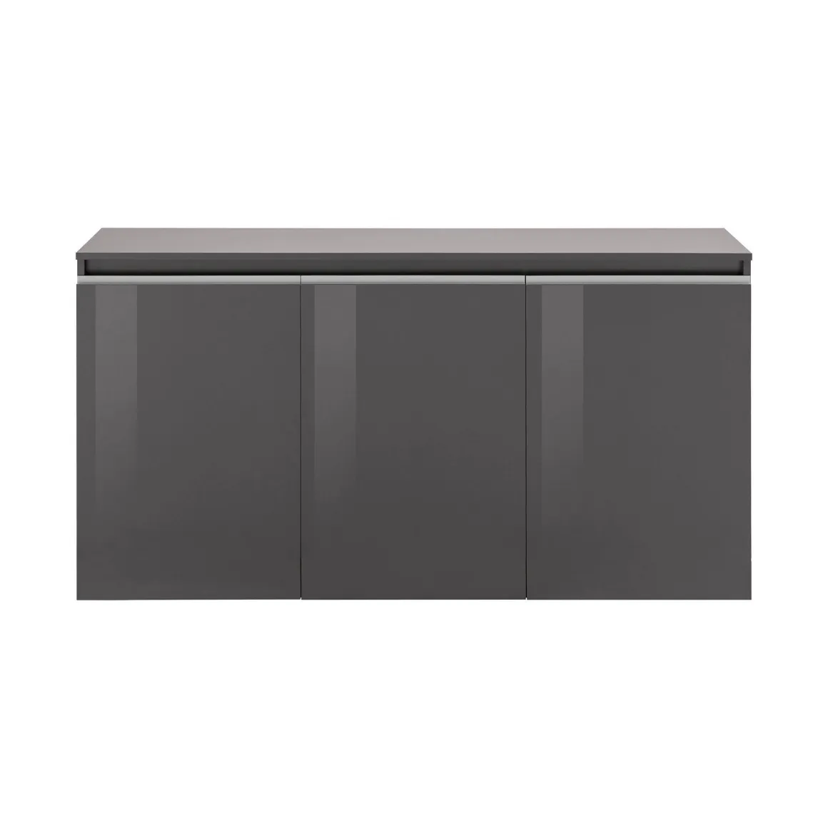 Cucina|Salotto > Dmora Credenza antracite lucida 160x41x86h cm 2 ante e 3 cassetti - Aysha Nero Antracite