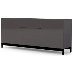 Credenza antracite lucida 170x40x72h cm 3 ante e 1 cassetto - Allel