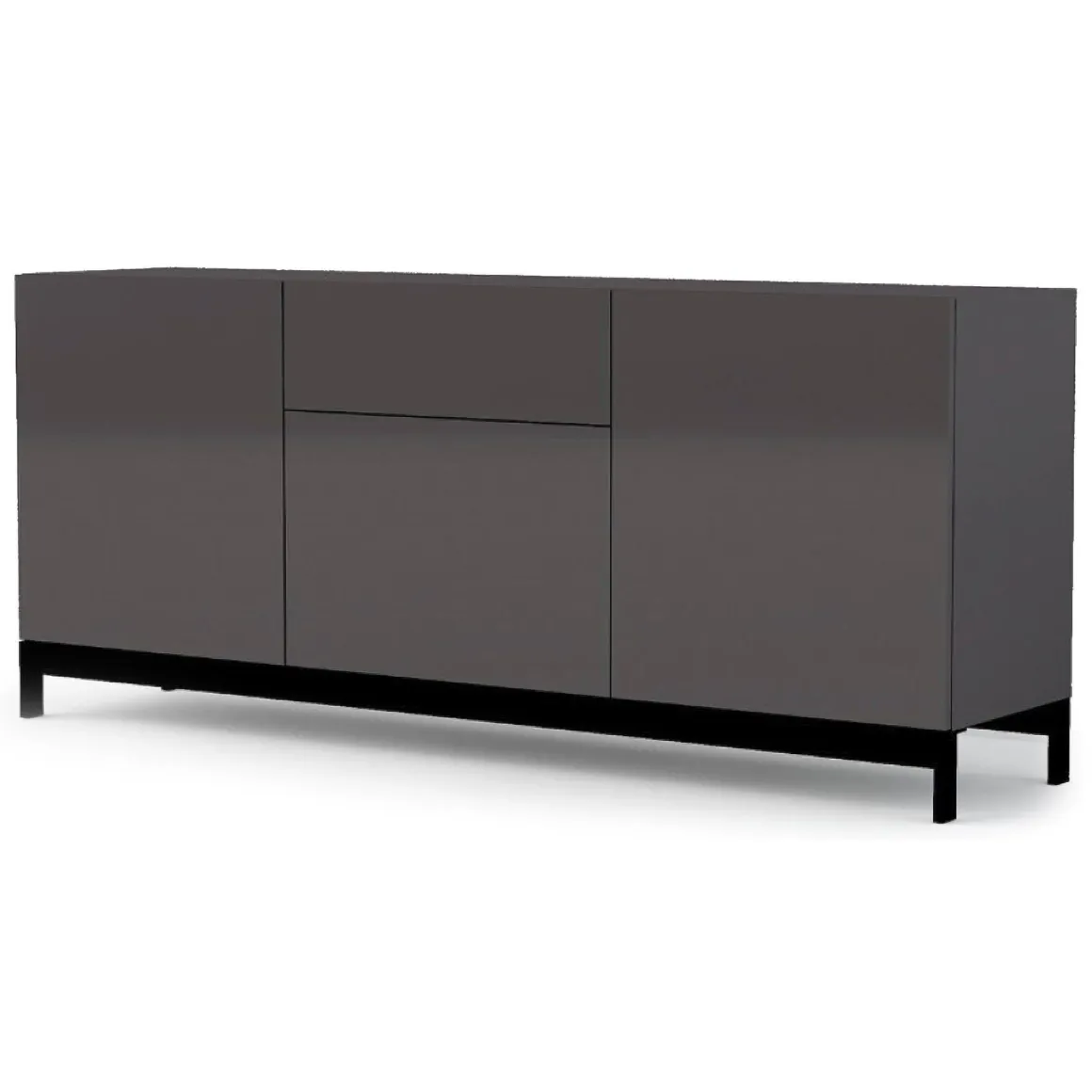 Credenza antracite lucida 170x40x72h cm 3 ante e 1 cassetto - Allel