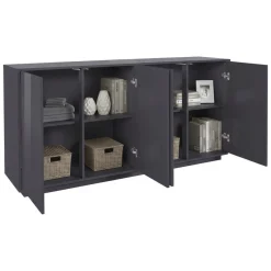 Credenza antracite lucida 180x41x86h cm 4 ante - Aulina