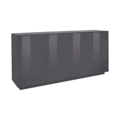 Credenza antracite lucida 180x41x86h cm 4 ante - Aulina