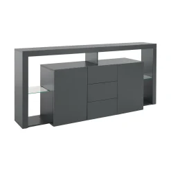 Credenza antracite 180x40x80h cm 2 ante e 3 cassetti - Aba