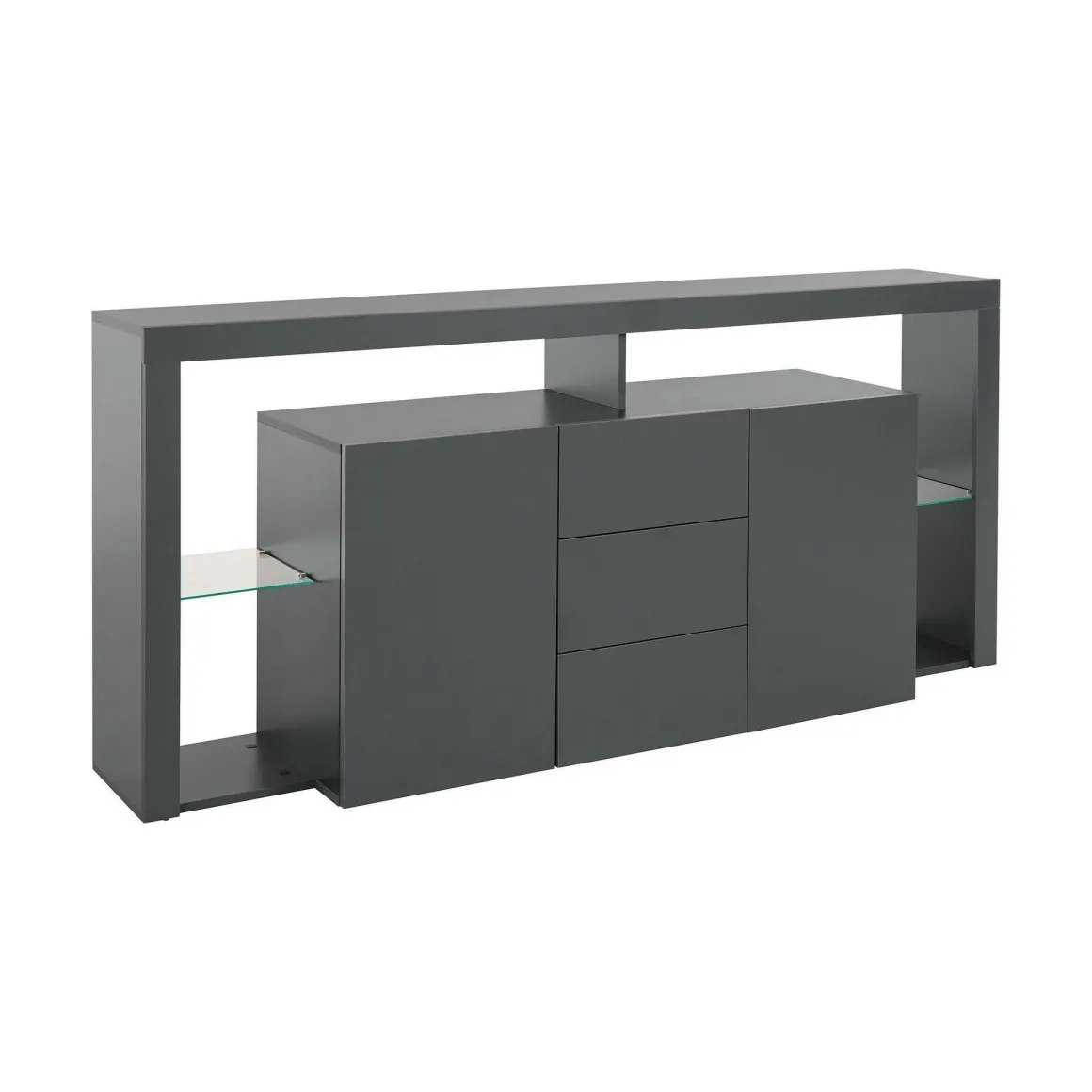 Credenza antracite 180x40x80h cm 2 ante e 3 cassetti - Aba