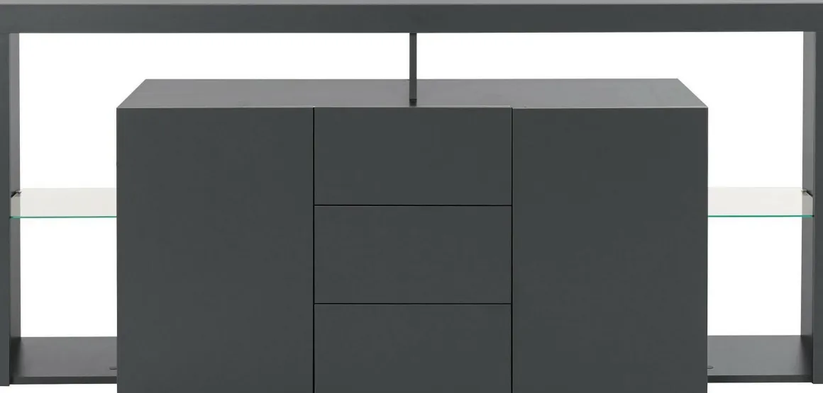 Credenza antracite 180x40x80h cm 2 ante e 3 cassetti - Aba