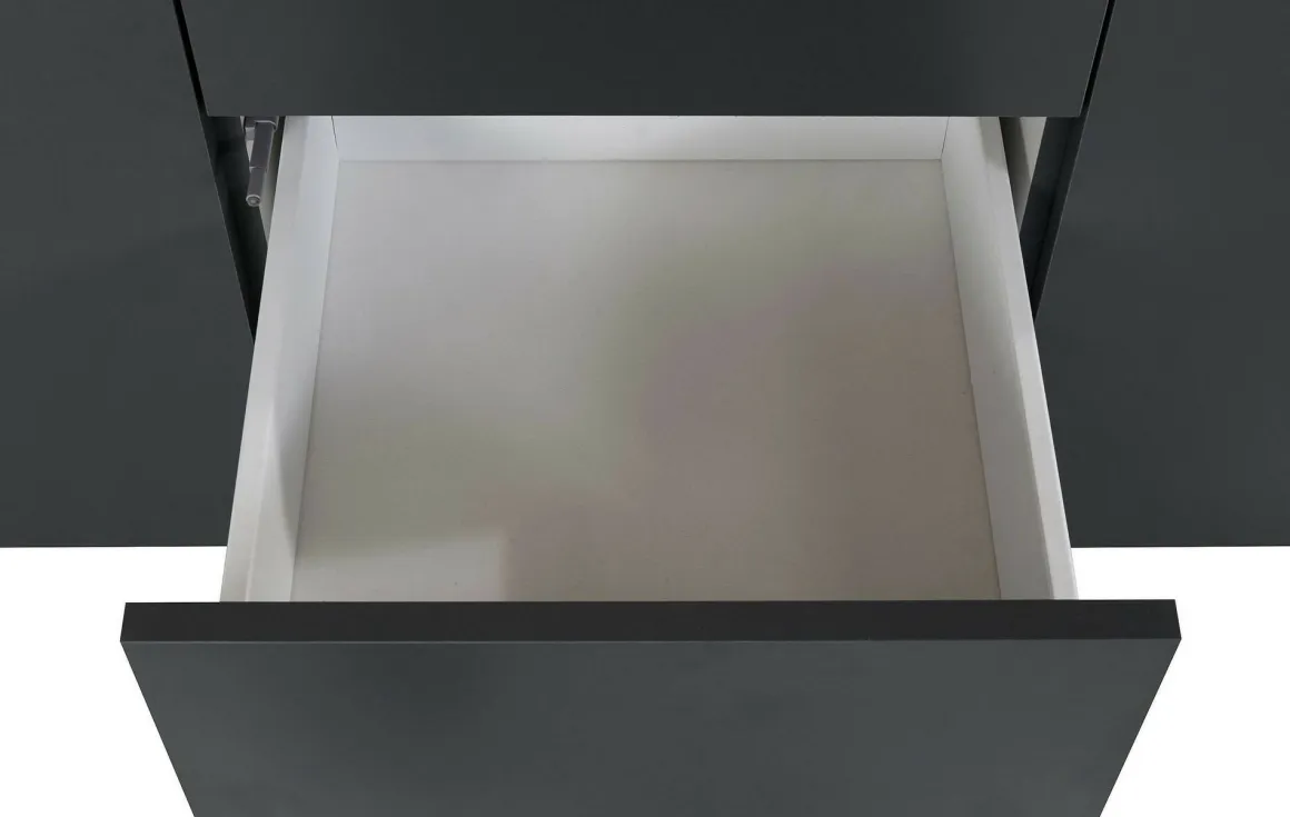 Credenza antracite 180x40x80h cm 2 ante e 3 cassetti - Aba