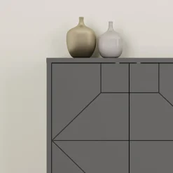 Credenza antracite 183x35x77h cm 6 ante - Earl