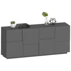 Credenza antracite 200x44x86h cm 4 ante - Arda