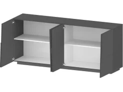 Credenza antracite 200x44x86h cm 4 ante - Arda