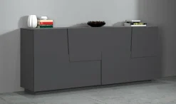 Credenza antracite 200x44x86h cm 4 ante - Arda