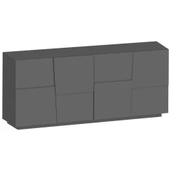 Credenza antracite 200x44x86h cm 4 ante - Arda