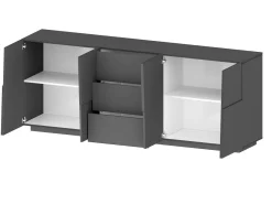 Credenza antracite 220x44x86h cm 4 ante e 3 cassetti - Astel