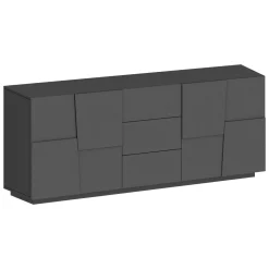 Credenza antracite 220x44x86h cm 4 ante e 3 cassetti - Astel