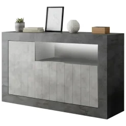 Credenza ardesia e cemento 138x42x86h cm 3 ante - Dolphin