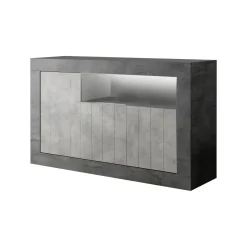 Credenza ardesia e cemento 138x42x86h cm 3 ante - Dolphin