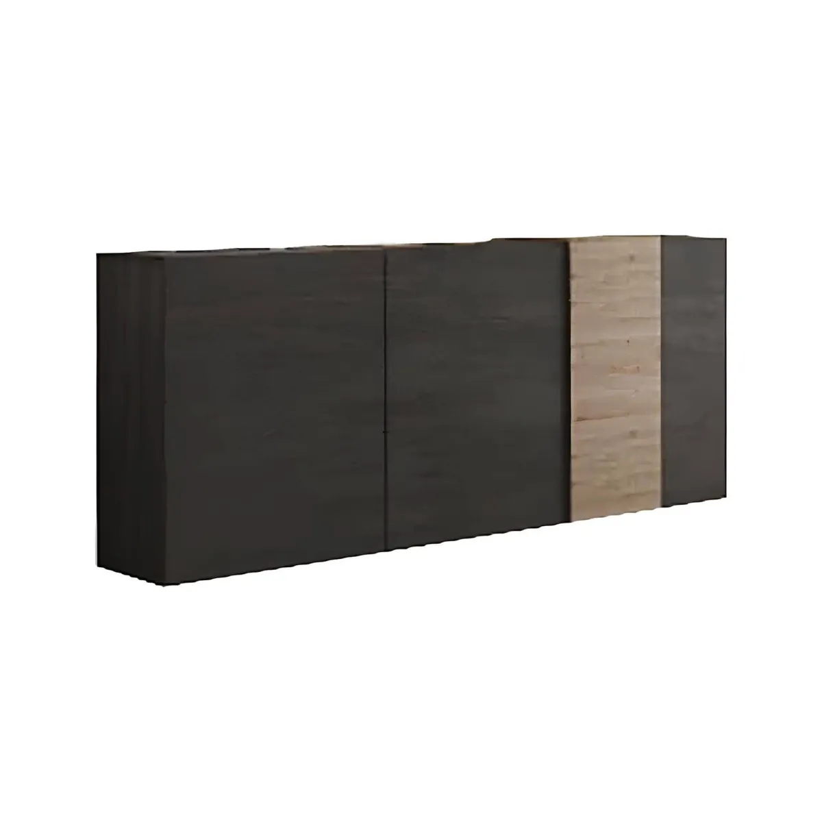 Madie|Credenze > Dmora Credenza ardesia e noce 181x44x86h cm 3 ante - Jerry Marrone Noce, Grigio Ardesia