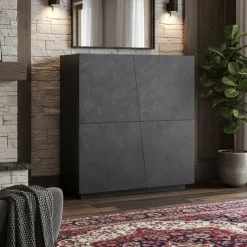 Credenza ardesia 120x43x126h cm 4 ante - Abbabbau