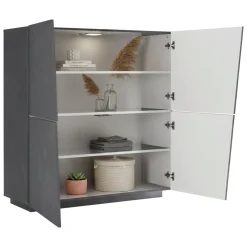 Credenza ardesia 120x43x126h cm 4 ante - Abbabbau