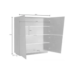 Cucina|Madie > Dmora Credenza ardesia 121x38x86h cm 2 ante - Acab Grigio Ardesia