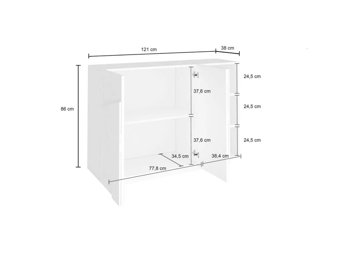 Credenza ardesia 121x38x86h cm 3 ante - Axl