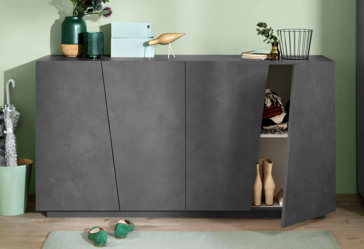 Credenza ardesia 158x43x86h cm 4 ante - Ackhab