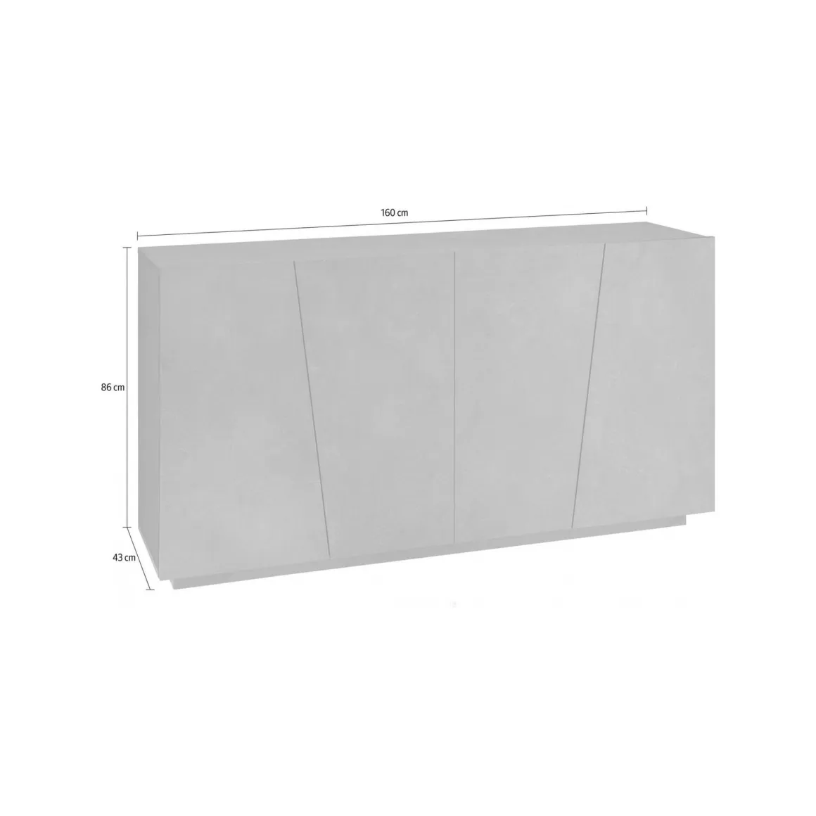 Credenza ardesia 158x43x86h cm 4 ante - Ackhab