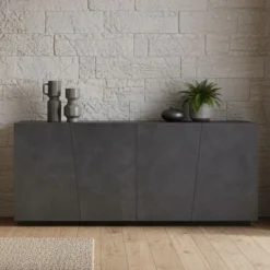 Credenza ardesia 200x43x86h cm 4 ante - Apollo