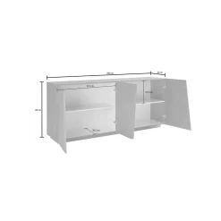 Credenza ardesia 200x43x86h cm 4 ante - Apollo