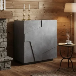 Cucina|Madie > Dmora Credenza ardesia 81x44x86h cm 2 ante - Arli Grigio Ardesia