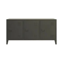 Madie|Credenze > Dmora Credenza ardesia 120x40x73h cm 3 ante - Cocullo Grigio Ardesia