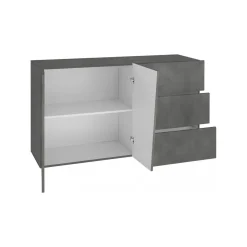 Credenza ardesia 140x43x86h cm 2 ante e 3 cassetti - Favonio