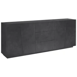Cucina|Madie > Dmora Credenza ardesia 220x43x86h cm 4 ante e 3 cassetti - Ayrton Grigio Ardesia