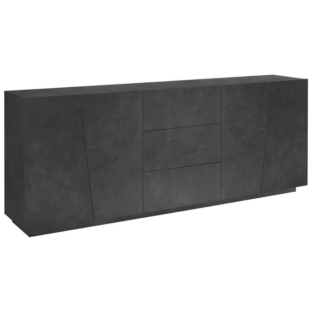 Cucina|Madie > Dmora Credenza ardesia 220x43x86h cm 4 ante e 3 cassetti - Ayrton Grigio Ardesia