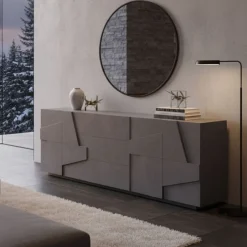 Credenza ardesia 224x44x86h cm 4 ante e 3 cassetti - Zeus