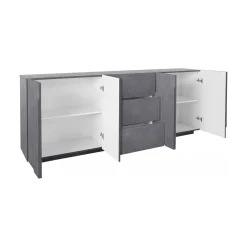 Credenza ardesia 224x44x86h cm 4 ante e 3 cassetti - Zeus