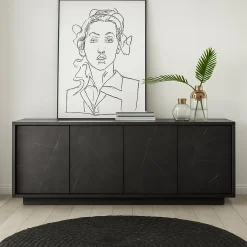 Credenza ardesia 180x43x79h cm 4 ante - Nika