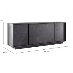 Credenza ardesia 180x43x79h cm 4 ante - Nika