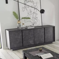Credenza ardesia 180x43x79h cm 4 ante - Nika