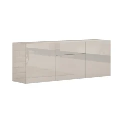 Credenza bassa bianco lucida 170x40x35h cm 3 ante e 1 cassetto - Arina