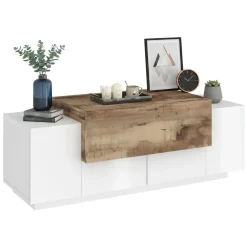 Cucina|Madie > Dmora Credenza bassa bianco lucida e ardesia 120x45x46h cm 3 ante - Aspera Grigio Ardesia, Bianco Lucido